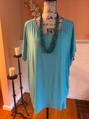 Belle by Kim Gravel Turquoise Pullover Top